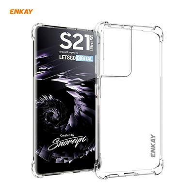 For Samsung Galaxy S21 Ultra 5G Hat-Prince ENKAY Four Corner Airbag TPU Shockproof Case Soft Anti-slip Cover