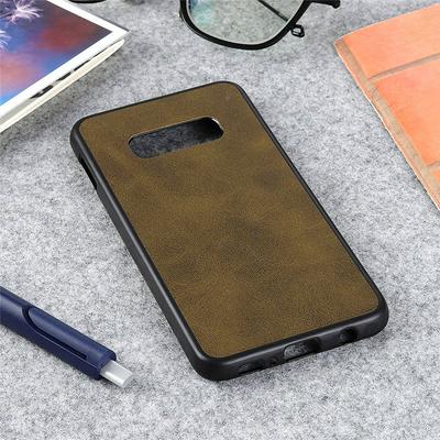 Leather-coated Phone Case for Samsung Galaxy S10e, Calfskin Grain Shockproof Protective Case