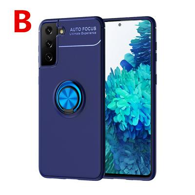 Metal Ring Bracket Anti-fall Scratch Resistant Soft TPU Back Cover Phone Case for Samsung Galaxy S21 5G