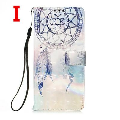 Color Painted Side Flip Scratch Resistant PU Leather Wallet Phone Case with Wrist Strap for Samsung Galaxy S21 5G