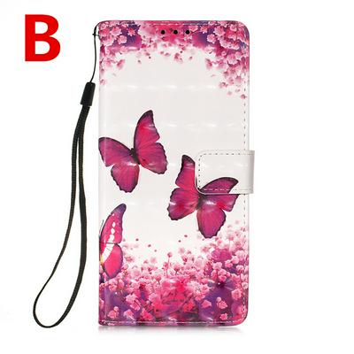 Color Painted Side Flip Scratch Resistant PU Leather Wallet Phone Case with Wrist Strap for Samsung Galaxy S21 Ultra 5G