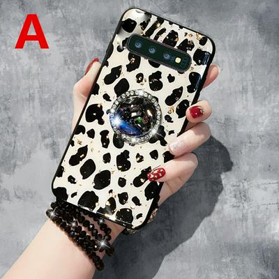 Bling Sparkle Glitter Gold Foil Hard PC with Diamond Studded Stand Holder and Strip Shockproof Anti-Scratch Back Cover Case for Samsung Galaxy S8 / G9500 