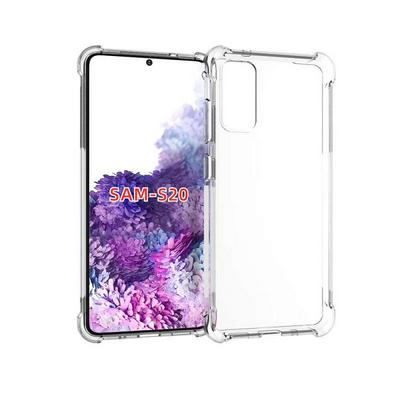 Anti-Fingerprint Non-Slip Waterproof Four Corners Shockproof Transparent Soft TPU Back Cover Protective Case for Samsung Galaxy S20