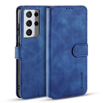 For Samsung Galaxy S21 Ultra 5G Retro Pattern Scratch Resistant Magnetic Buckle Flip Leather Case with Card Slot & Stand Function