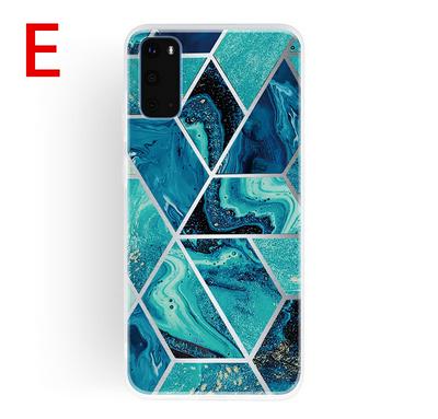 Geometric Marble Pattern Shockproof Anti-Scratch Soft TPU Back Cover Case for Samsung Galaxy S20