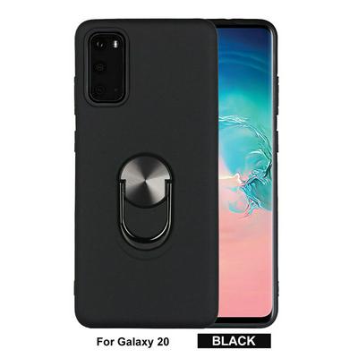 Solid Color Frosted 2 in 1 Detachable with 360 Degree Rotatable Magnetic Suction Ring Bracket Hard PC + Soft TPU Back Cover Case for Samsung Galaxy S20
