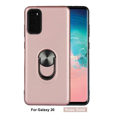 Solid Color Frosted 2 in 1 Detachable with 360 Degree Rotatable Magnetic Suction Ring Bracket Hard PC + Soft TPU Back Cover Case for Samsung Galaxy S20