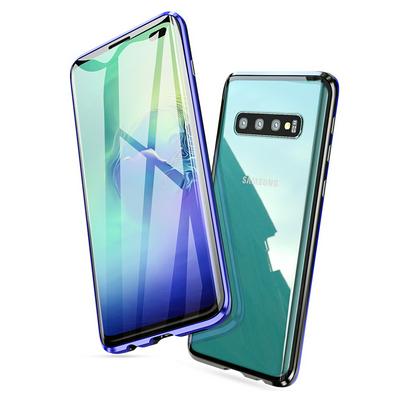 HD Transparent Tempered Glass Front Screen Protector + Magnetic Adsorption Back Cover Case for Samsung Galaxy S10 Lite