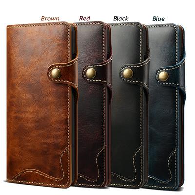 Shockproof Side Flip Genuine Leather + Soft TPU with Retro Buckle and Card Slots Wallet Case for Samsung Galaxy S20+