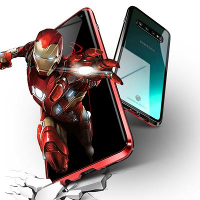 HD Transparent Tempered Glass Magnetic Adsorption Back Cover Case for Samsung Galaxy S10 Plus S10+
