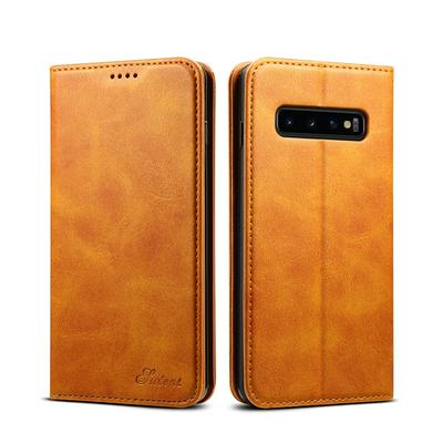 Suteni Calf Pattern Simple Style PU Leather + Soft TPU with Card Slots and Stand Wallet Protective Case for Samsung Galaxy S10+ / S10 Plus