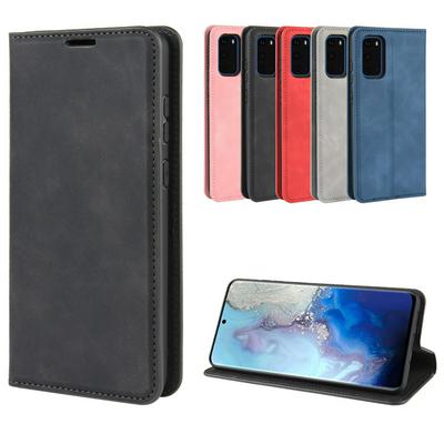 Solid Color Side Flip Shockproof Magnetic Attraction PU Leather + Soft TPU with Card Slots and Stand Wallet Protective Case for Samsung Galaxy S11e