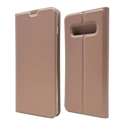 Voltage Craft Solid Color Side Flip PU Leather + Transparent Soft TPU with Card Slot and Stand Protective Case for Samsung Galaxy S10+ / S10 Plus