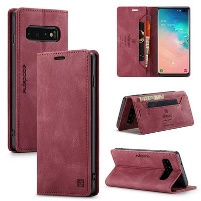 For Samsung Galaxy S10+ / S10 Plus Retro Frosted Soft Leather + TPU Bottom Shell Flip Wallet Case with Card Slot & Stand Function