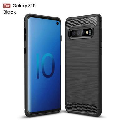 Brushed Shockproof Non-Slip Anti-Fingerprint Soft TPU Back Cover Protective Case for Samsung Galaxy S10 