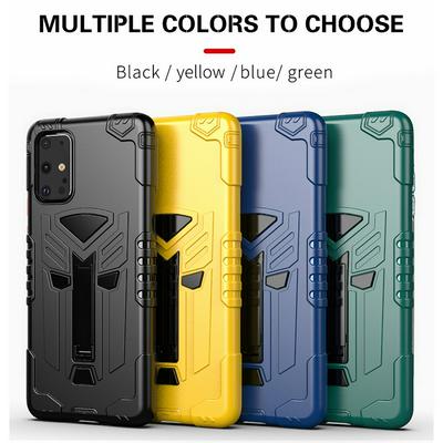 King Kong Style Four Corners Airbag Design with Folding Stand Shockproof Detachable Hard PC + Soft TPU Back Cover Case for Samsung Galaxy S20