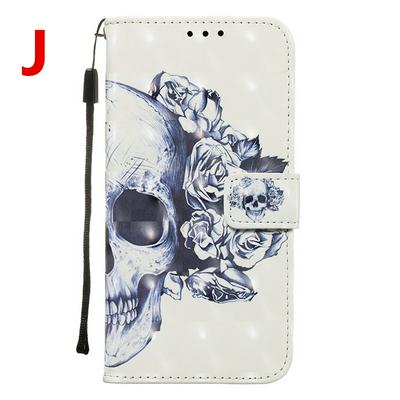 Color Painted Side Flip Scratch Resistant PU Leather Wallet Phone Case with Stand and Lanyard for Samsung Galaxy S20+