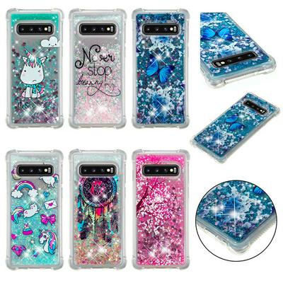Quicksand Painted Anti-Scratch Shockproof Soft TPU Back Cover Case for Samsung Galaxy S10