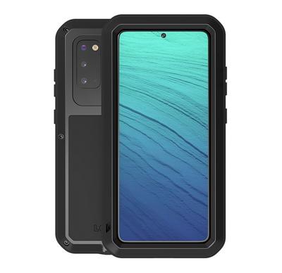 Love Mei Powerful Series Dustproof Shockproof Splashproof Silicone + Metal + Tempered Glass Back Cover Case for Samsung Galaxy S20 
