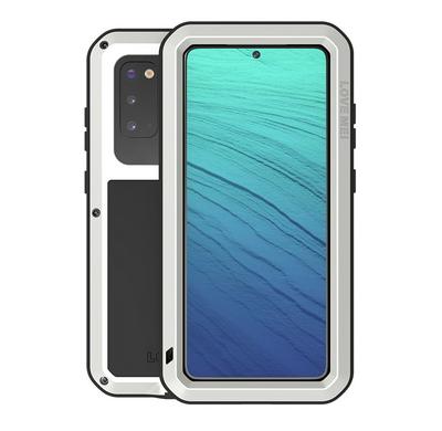 Love Mei Powerful Series Dustproof Shockproof Splashproof Silicone + Metal + Tempered Glass Back Cover Case for Samsung Galaxy S20 