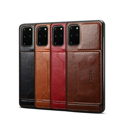 Dibase Shockproof Leather Coated Soft TPU with Card Slot and Car Bracket Back Cover Case for Samsung Galaxy S20+