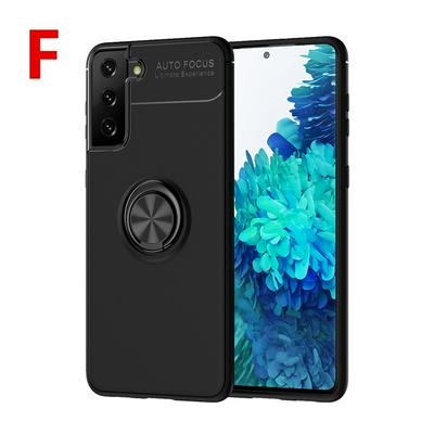 Metal Ring Bracket Anti-fall Scratch Resistant Soft TPU Back Cover Phone Case for Samsung Galaxy S21+ 5G