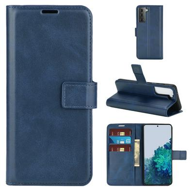 Square Buckle Scratch Resistant Side Flip PU Leather Wallet Phone Case for Samsung Galaxy S21+ 5G