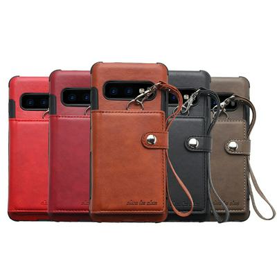 Wrist Strap Style Shockproof PU Leather Coated Soft TPU with Picture Frame and Card Slots Wallet Back Cover Protective Case for Samsung Galaxy S10 Lite