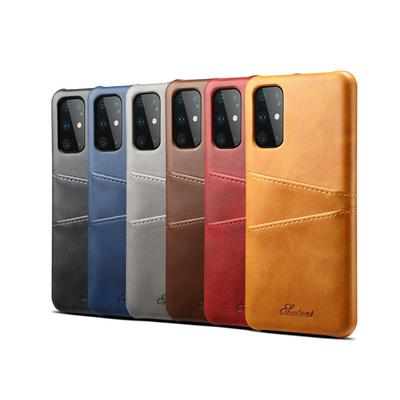 PU Leather Coated Hard PC with Card Holder Back Cover Case for Samsung Galaxy S20