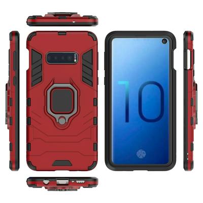 Iron Man Detachable Hard PC + Soft TPU Hybrid with Magnetic Ring Holder Back Cover Protective Case for Samsung Galaxy S10 Lite