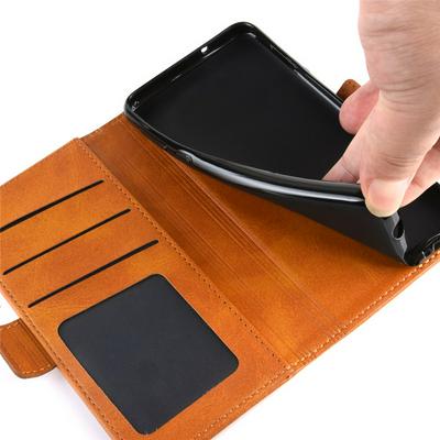 Double Buckle Side Flip Scratch Resistant PU Leather Wallet Phone Case with Stand and Card Slots for Samsung Galaxy S20 FE