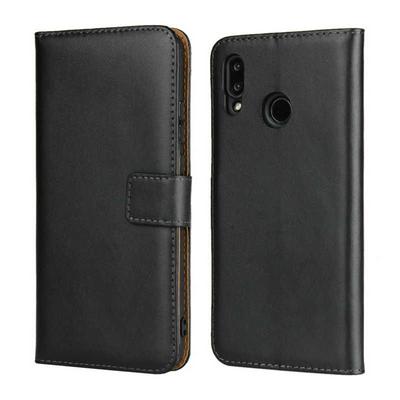 Solid Color Shockproof Anti-Scratch Side Flip Genuine Leather + Soft TPU Card Slots with Magnetic Buckle and Stand Wallet Protective Case for Huawei Nova 3