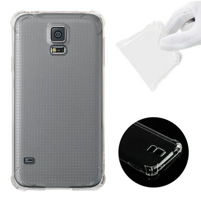Shockproof Anti-Scratch Transparent Soft TPU Back Cover Case for Samsung Galaxy S5