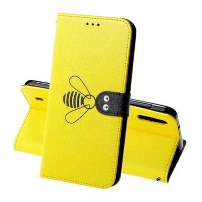 Bee Pattern Shockproof PU Leather + Soft TPU with Strap Card Slots Stand Wallet Protective Case for Samsung Galaxy M10
