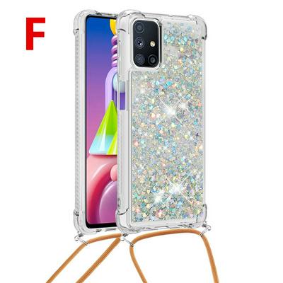 TPU Case for Samsung Galaxy M51 (International) Anti-fall Scratch Resistant Quicksand Back Phone Cover with Lanyard