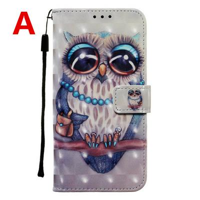 Color Painted Side Flip Scratch Resistant PU Leather Wallet Phone Case with Stand and Lanyard for Samsung Galaxy M40
