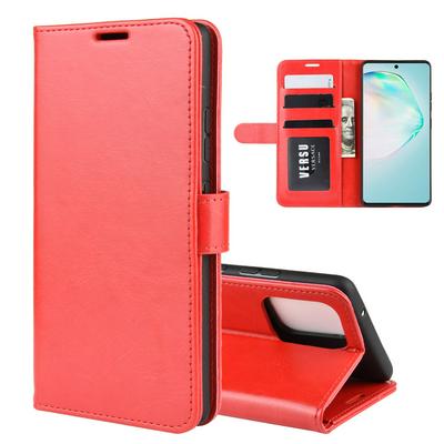 R64 Pattern Single Fold Edge Side Flip Shockproof PU Leather + Soft TPU Magnetic Buckle with Stand and Card Slots Wallet Case for Samsung Galaxy M80s / A91 / S10 Lite