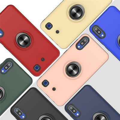 Anti-Wrestling Fall-Proof 2 in 1 Detachable Hard PC + Soft TPU with Metal Magnetizing Disk Rotary Gyroscope Ring Bracket Back Cover Case for Samsung Galaxy A10