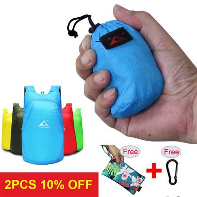 Lightweight Nylon Folding Backpack Waterproof Rucksack Foldable Backbag Ultralight Outdoor Pack for Women Men Travel Hiking