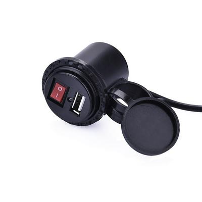 USB Motorcycle Cigarette Lighter Socket Plug Waterproof Switch Motorcycle 12V Socket Motorbike Phone Charger Adapter