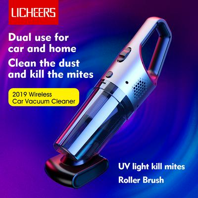 Licheers Multifunctional 2-in-1 Mite-removing Type Car Wireless Vacuum Cleaner Portable Wet and Dry Dual Use Suction Cleaner for Home/Car