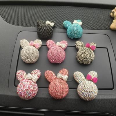 Rhinestone Diamond Cute Rabbit Bow-Knot Shaped Car Outlet Air Conditioning Car Air Freshener Car Perfume Clip Car-Styling Car Interior Accessories