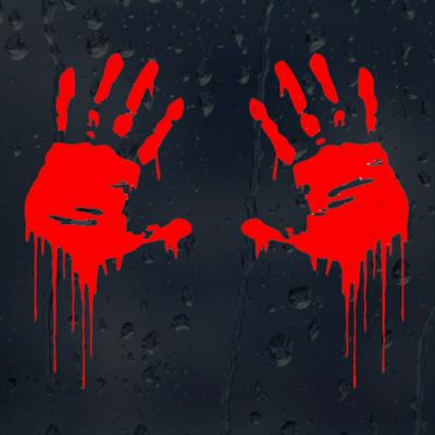 7.5x15cm Zombie Bloody Hands Print Fun Vinyl Reflective Personality Car Sticker Motorcycle Window Decal Car Styling Accessories