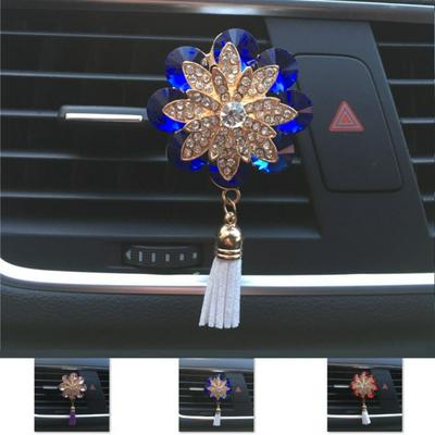 Crystal Stereo Flower Shaped Car Air Conditioner Air Outlet Decoration Female Solid Perfume Clip Car Car-Styling Air Freshener Car Interior Accessories