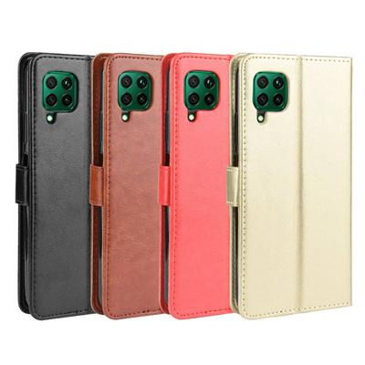 Crazy Horse Pattern Wrist Strap Style Side Flip Shockproof PU Leather + Soft TPU Card Slots with Magnetic Buckle and Stand Wallet Case for Huawei P40 Lite / Nova 6 SE