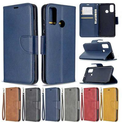Solid Color Sheep Pattern All-round Protection PU Leather Phone Protective Case with Lanyard&Stand for HUAWEI P Smart 2020