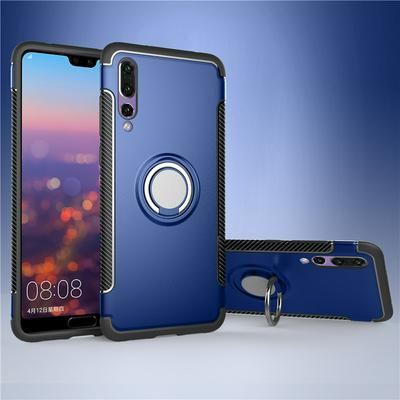 Invisible Ring Bracket Armor Drop-proof Shockproof Car Magnetic Suction Hard PC Back Cover Phone Case for HUAWEI P20 Pro