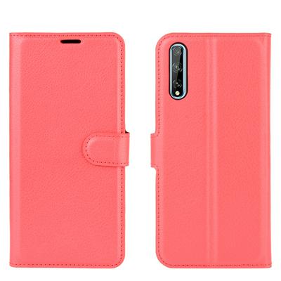 Solid Color Pattern Open Left and Right Scratch Resistant PU Leather Phone Cover with Stand and Card Slots for HUAWEI Y8p