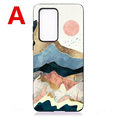 Black Background Pattern Scratch Resistant Soft TPU Back Cover Phone Case for HUAWEI P40 Pro