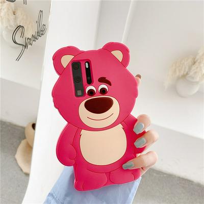 3D Cartoon Cute Bear Pattern Shockproof Soft Silicone Back Cover Case for Huawei P40 Pro